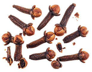 Whole Dried Cloves Isolated on White Background