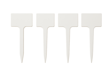 Blank plant label tags isolated on transparent background, minimal style, used for garden organization and plant identification template. Ai generative