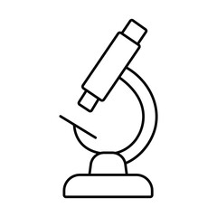 Simple outline microscope icon for science education and laboratory research graphics vector 