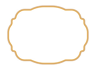 Golden luxury 3d frame, ornamental border. Realistic shiny oriental window, stamp, magic portal, arabesque frame, seal. Indian decorative element. Vector illustration for certificate, stamp, vignette