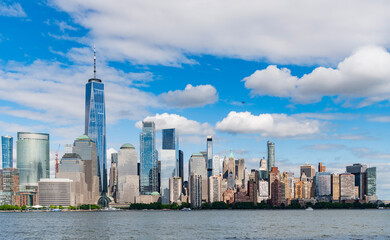 New York from New Jersey. Manhattan's beautiful skyline, New York, United States. Panorama view of New York city skyline in Midtown Manhattan. USA, NYC, NY, Manhattan. New York skyscrapers