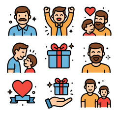 Obraz premium father's day icon designs