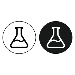 Minimalist conical flask icon design chemistry science laboratory equipment simple graphic