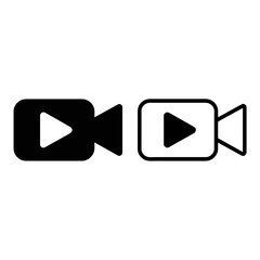 Minimalist video camera icons play button symbol simple design media playback symbol