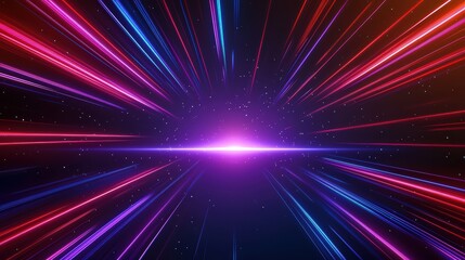 Fototapeta premium Vibrant Light Rays Creating a Dynamic Burst Effect in a Futuristic Space Background with Cosmic Elements