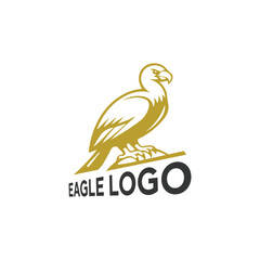 Majestic Golden Eagle on Perch Logo
