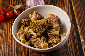 Vegan dietary steamed romanesco cabbage