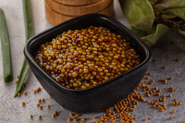 French mustard sauce with seeds