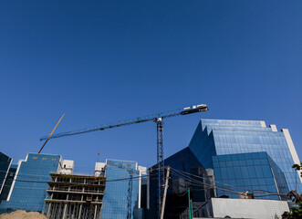 Construction site with cranes