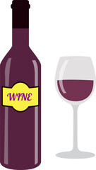  Simple Wine Bottle and Glass