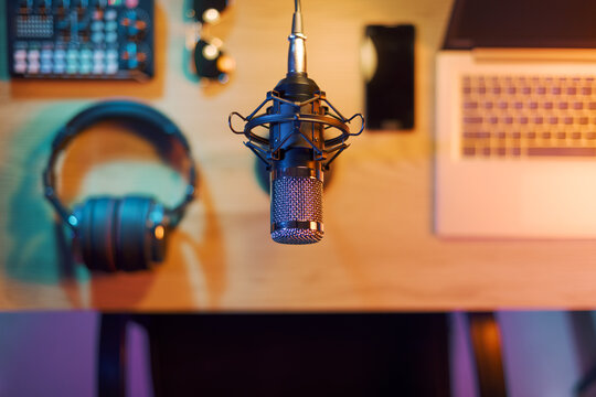 Professional home studio with audio equipment