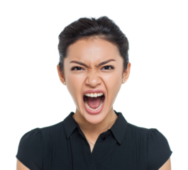 Emotional reaction demonstration isolated on transparent background