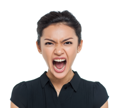 Emotional reaction demonstration isolated on transparent background