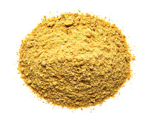 Ground Mustard Spice on Isolated Background