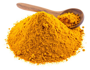 Ground Turmeric Powder Isolated on White Background