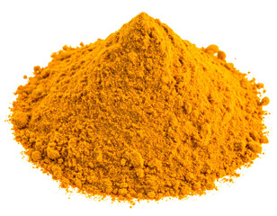 Ground Turmeric Powder on Isolated Background