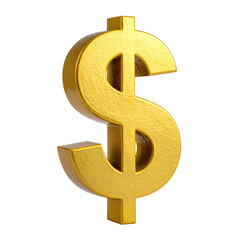 Fototapeta premium A 3D-rendered golden dollar sign floats on a black background, suggesting wealth and finances