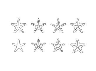 Obraz premium Collection of Starfish Line Art Illustrations 1.