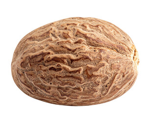 Obraz premium Whole Dried Nutmeg Isolated on White Background