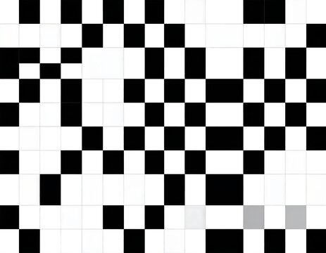 Abstract geometric pattern with black squares on a white grid background, creating a modern, minimalist design