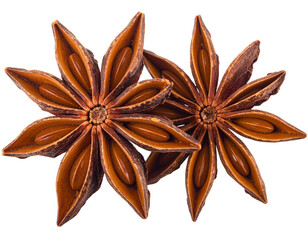 Dried Star Anise Spice Isolated on White Background