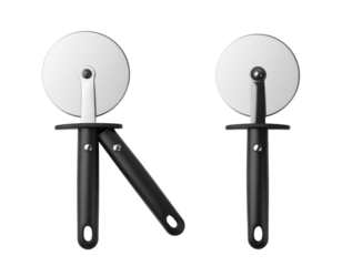 Pizza Cutter with Black Handle Bundle, isolated on transparent background