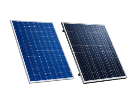 Dual Solar Panel Designs for Renewable Energy, isolated on transparent background