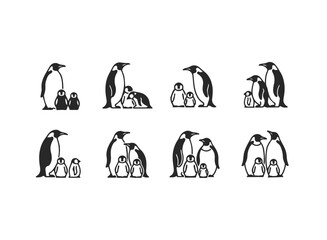 Penguin Family Silhouettes Collection.