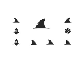 Shark Fin and Head Icons Collection.