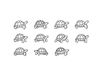 Simple Line Art Tortoise Pattern.