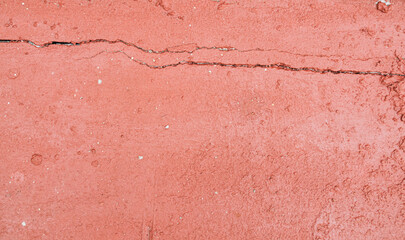 Crack wall texture background broken earthquake effect, whtie red building cement damage pattern plaster grunge black line paint surface abstract, construction rough street concrete backdrop.