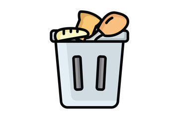 Waste icon. lineal icon style. icon related to zero waste. waste elements vector illustration