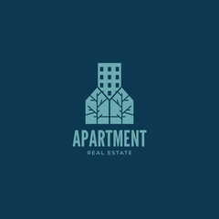 A green building logo concept, eco building vector