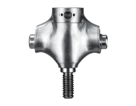 Untitled design - Proximal Tibial Posterior Plate Implant with Screws, Front View, Isolated on Transparent Background