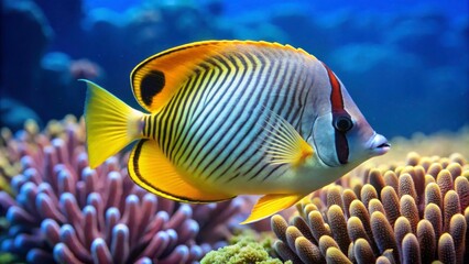 Obraz premium Vibrant Butterflyfish Swimming Among Coral Reef Environments