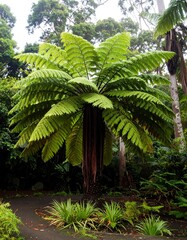 Lush fern tree in a garden setting