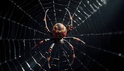Obraz premium a spider that has a unique and colorful pattern, resembling beads