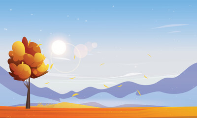 autumn landscape with mountains