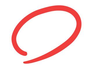 正解のときに使う手書きの赤い丸(ベクター)