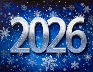 Silver 2026 snowflakes