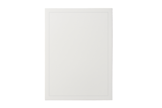 White cabinet door with recessed panel isolated on white background, clean minimal style for template or interior design layout. Ai generative