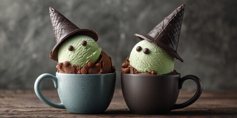 creative halloween dessert styled as witches