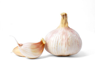 Garlic bulb isolated on white background. Selective Focus