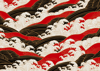 波　海のイラスト背景
