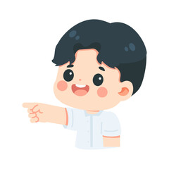 Cartoon Boy Pointing Left Illustration