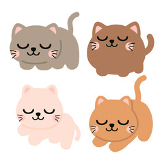 Illustration of Four Cute Cats
