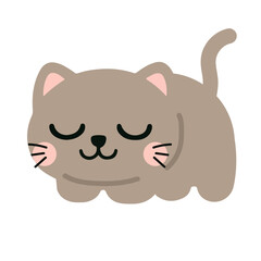 Illustration of a Sleeping Cartoon Cat