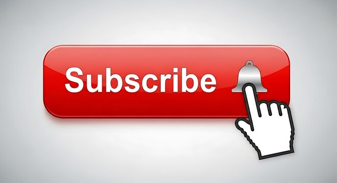 Subscribe Button, Red, Clickable, Online, Social Media.