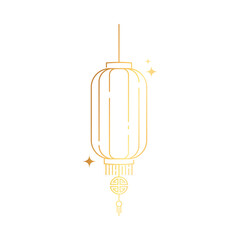 Vector illustration of a lantern with a golden border. Chinese New Year elements.