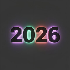 2026 Neon Aura Black Text on Dark Charcoal Background